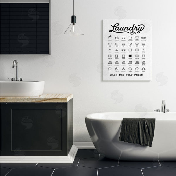 Stupell Industries Lettered And Lined | Vintage Laundry Co Washing Chart Helpful Guide Wall Art