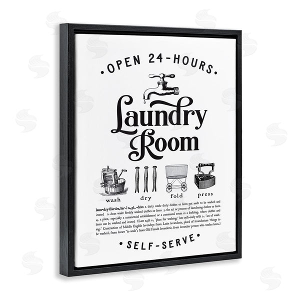 Stupell Industries Lettered And Lined | Vintage Laundry Room Definition Wash Dry Fold Wall Art