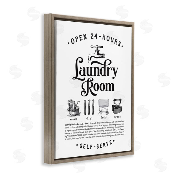 Stupell Industries Lettered And Lined | Vintage Laundry Room Definition Wash Dry Fold Wall Art