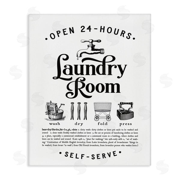 stupell industries Lettered and Lined | Vintage Laundry Room Definition Wash Dry Fold Wall Art