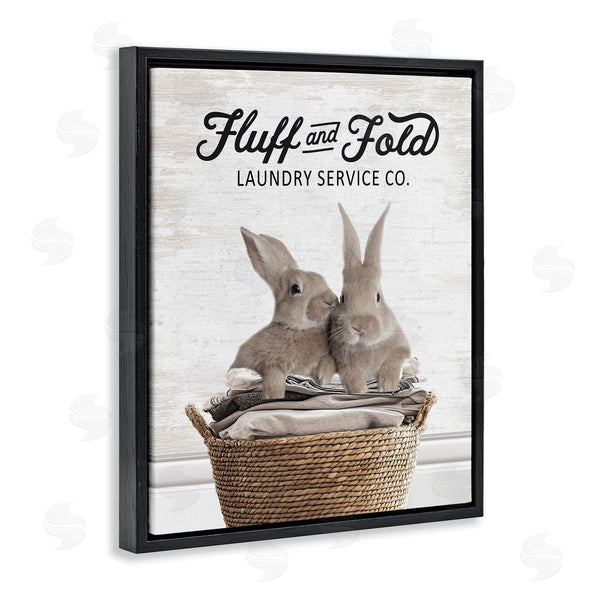 Stupell Industries Lettered And Lined | Vintage Laundry Service Bunnies