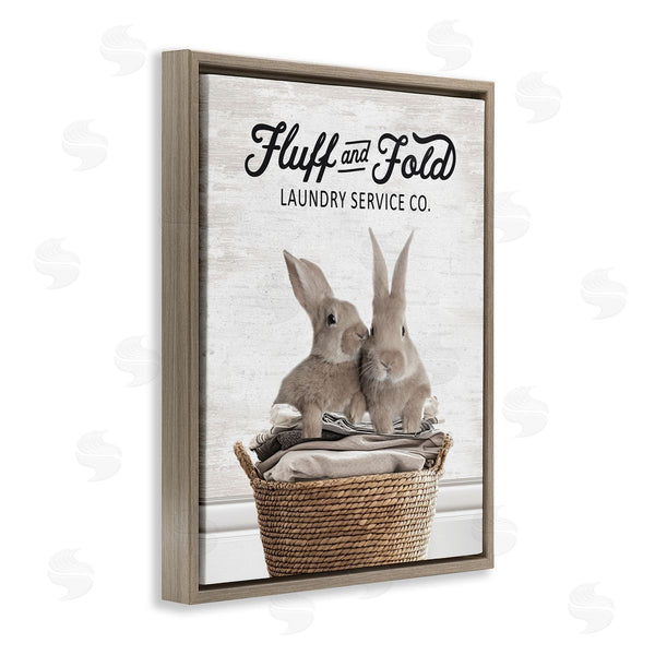 Stupell Industries Lettered And Lined | Vintage Laundry Service Bunnies
