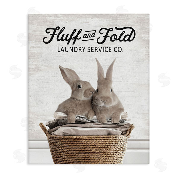 stupell industries Lettered and Lined | Vintage Laundry Service Bunnies