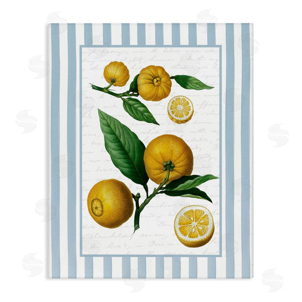 stupell industries Lettered and Lined | Vintage Lemons Blue Stripes