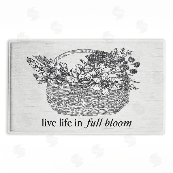 stupell industries Lettered and Lined | Vintage Live Life In Full Bloom Plush Bath Mat