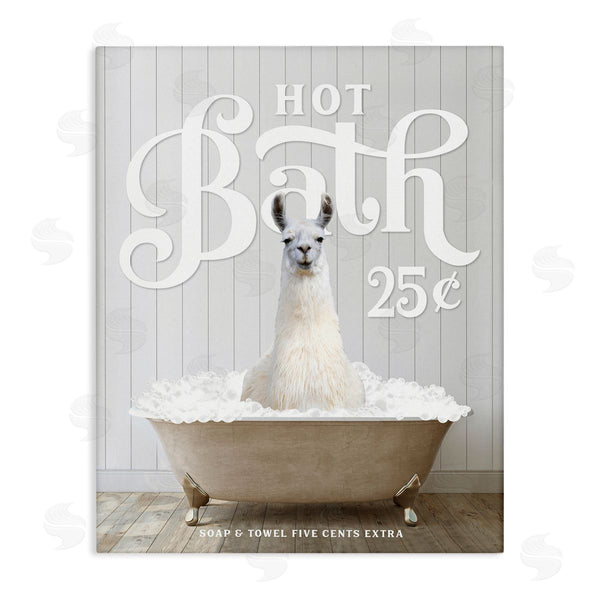 stupell industries Lettered and Lined | Vintage Llama in Bath Wall Art