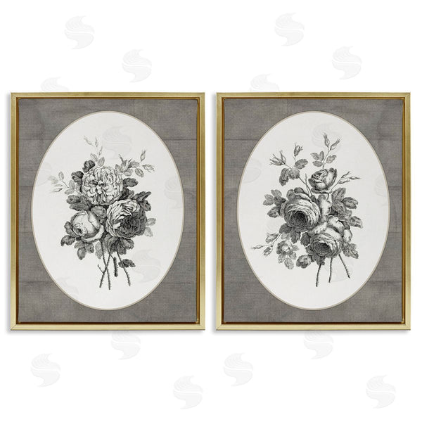Stupell Industries Lettered And Lined | Vintage Mixed Flower Bundles