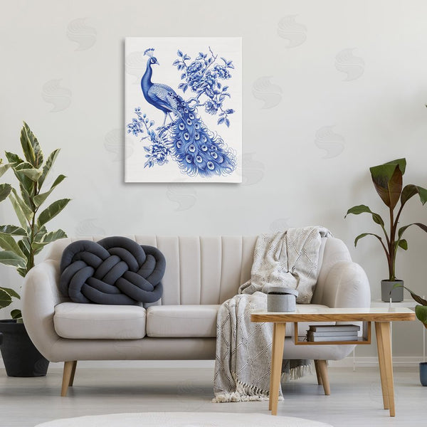 Stupell Industries Lettered And Lined | Vintage Peacock In Toile Style Wall Art