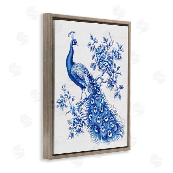 Stupell Industries Lettered And Lined | Vintage Peacock In Toile Style Wall Art