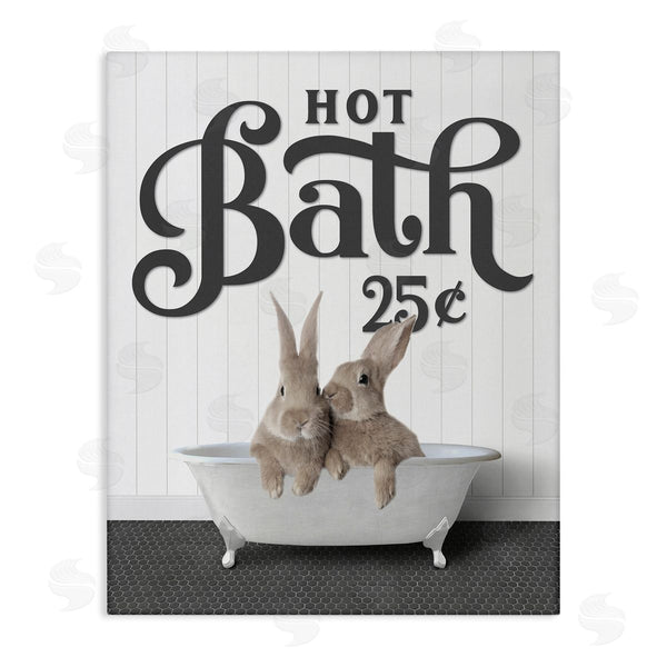 stupell industries Lettered and Lined | Vintage Rabbits in Tub Wall Art