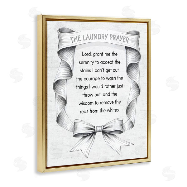 Stupell Industries Lettered And Lined | Vintage Ribbon Laundry Prayer