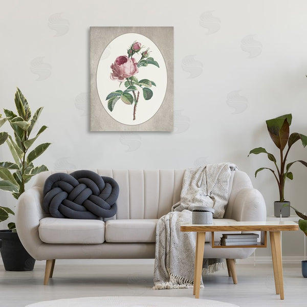 Stupell Industries Lettered And Lined | Vintage Rose Within Oval Wall Art