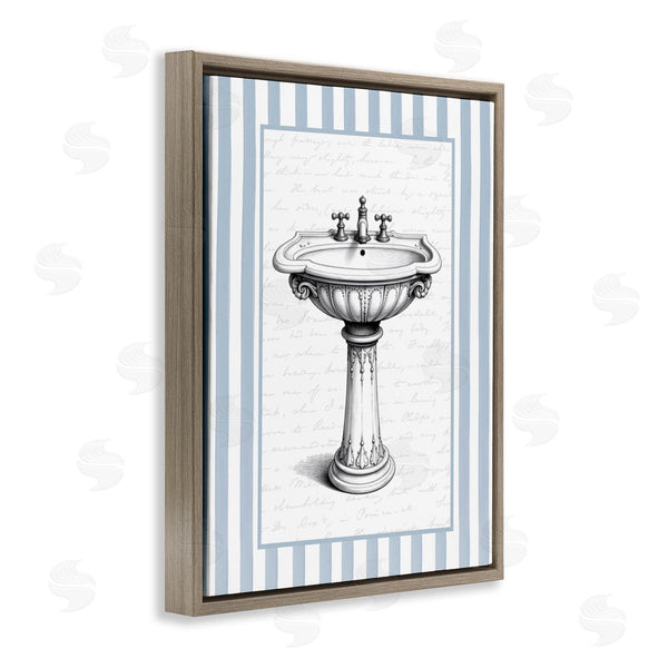 Stupell Industries Lettered And Lined | Vintage Sink Blue Stripes