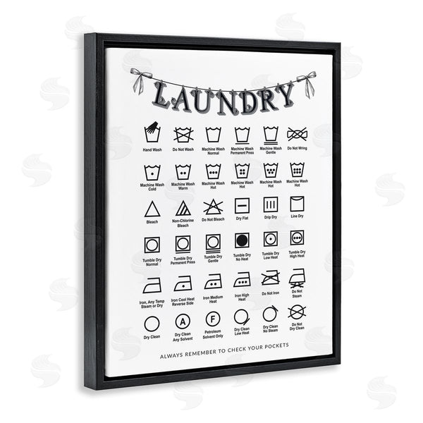 Stupell Industries Lettered And Lined | Vintage Style Laundry Symbols
