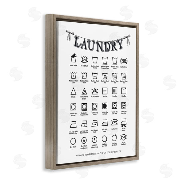 Stupell Industries Lettered And Lined | Vintage Style Laundry Symbols