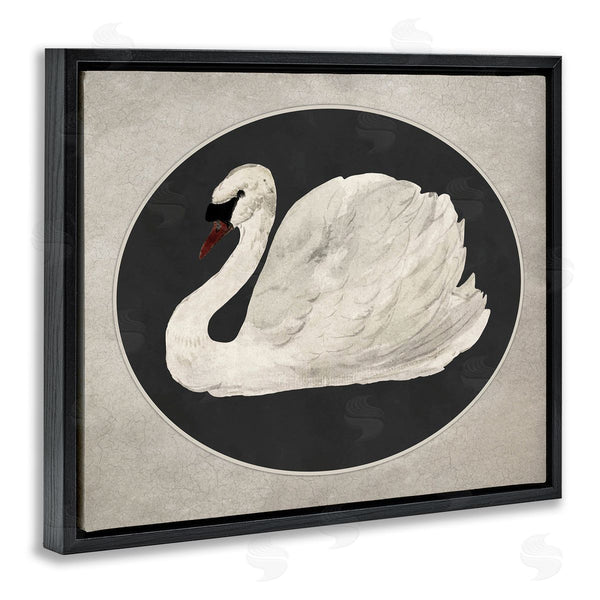 Stupell Industries Lettered And Lined | Vintage Swan In Rounded Oval