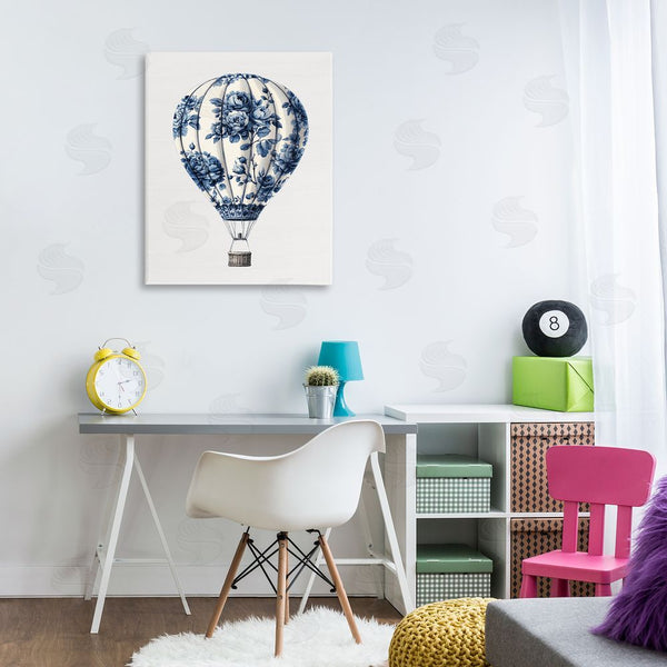 Stupell Industries Lettered And Lined | Vintage Toile Hot Air Balloon Wall Art