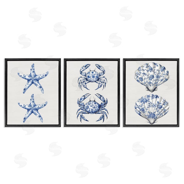 Stupell Industries Lettered And Lined | Vintage Toile Starfish & Crabs Wall Art