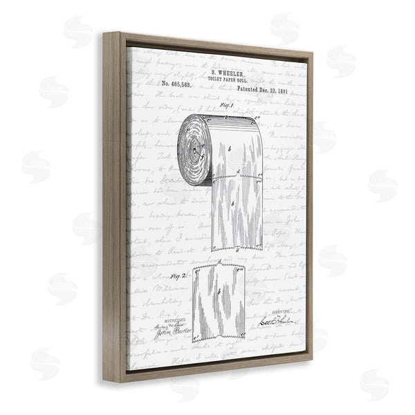 Stupell Industries Lettered And Lined | Vintage Toilet Paper Roll Patent