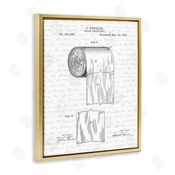 Stupell Industries Lettered And Lined | Vintage Toilet Paper Roll Patent
