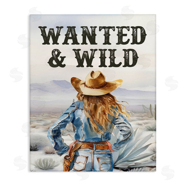 stupell industries Lettered and Lined | Wanted & Wild Cowgirl