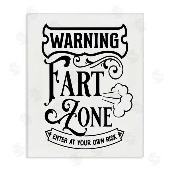 stupell industries Lettered and Lined | Warning Fart Zone Funny Bathroom Vintage Style Wall Art