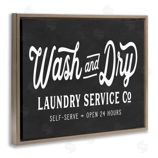 Stupell Industries Lettered And Lined | Wash And Dry Laundry Service Co. Vintage Store Typography Wall Art