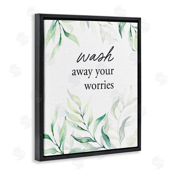 Stupell Industries Lettered And Lined | Wash Away Worries Greenery Wall Art