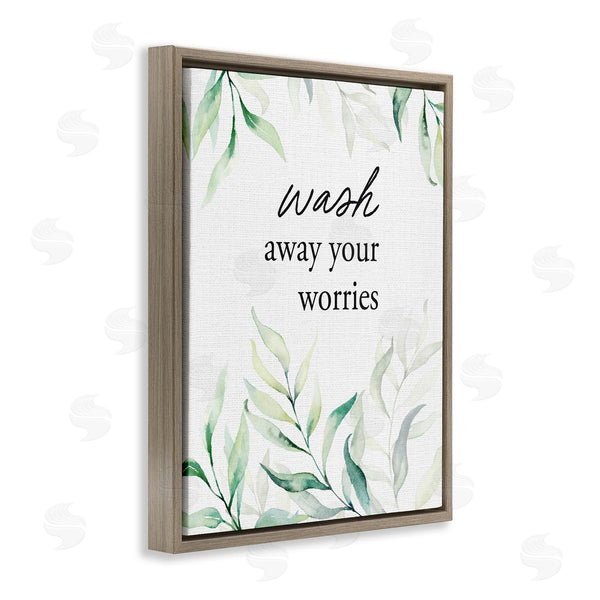 Stupell Industries Lettered And Lined | Wash Away Worries Greenery Wall Art
