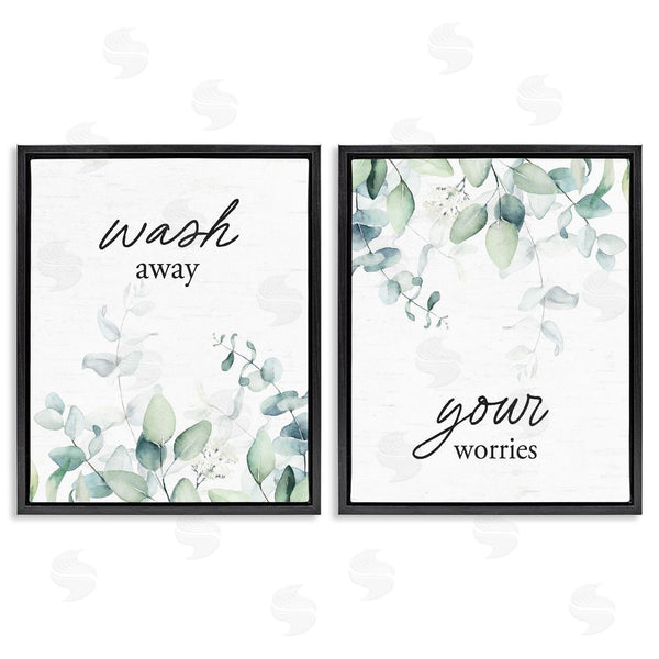 Stupell Industries Lettered And Lined | Wash Away Your Worries Leaves Wall Art