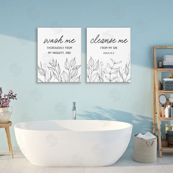 Stupell Industries Lettered And Lined | Wash & Cleanse Me Scripture Wall Art
