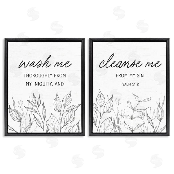 Stupell Industries Lettered And Lined | Wash & Cleanse Me Scripture Wall Art