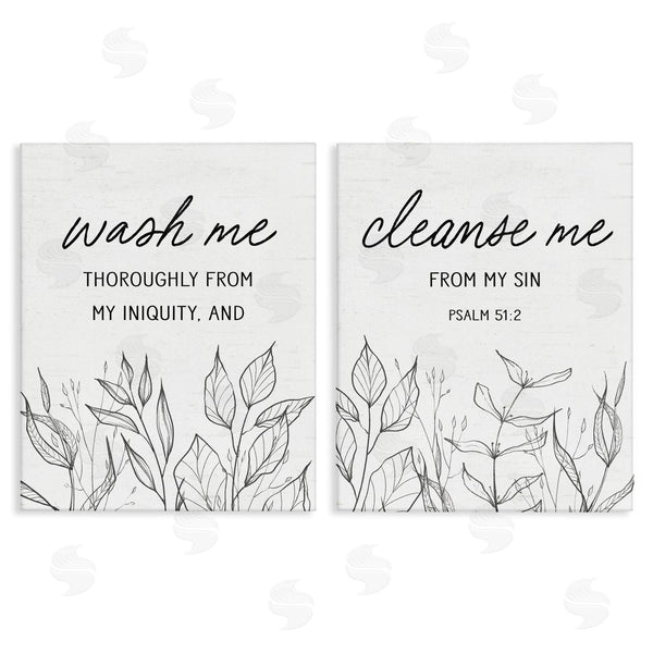 stupell industries Lettered and Lined | Wash & Cleanse Me Scripture Wall Art