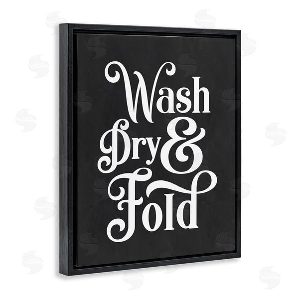 Stupell Industries Lettered And Lined | Wash Dry And Fold Vintage Typography Minimal Laundry Wall Art