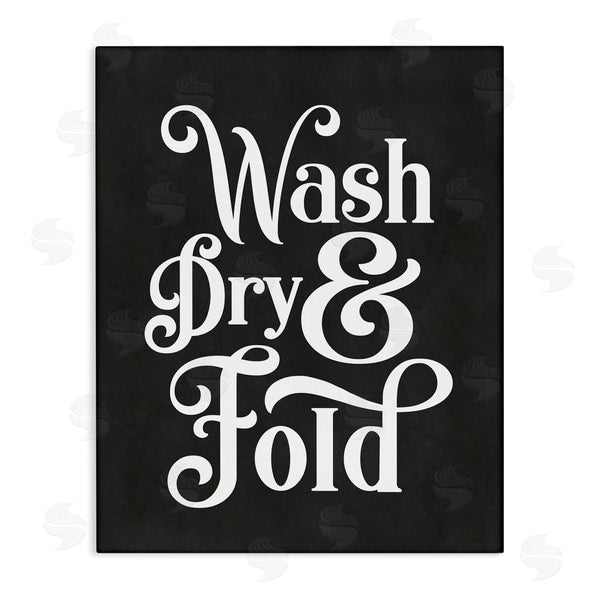 stupell industries Lettered and Lined | Wash Dry and Fold Vintage Typography Minimal Laundry Wall Art