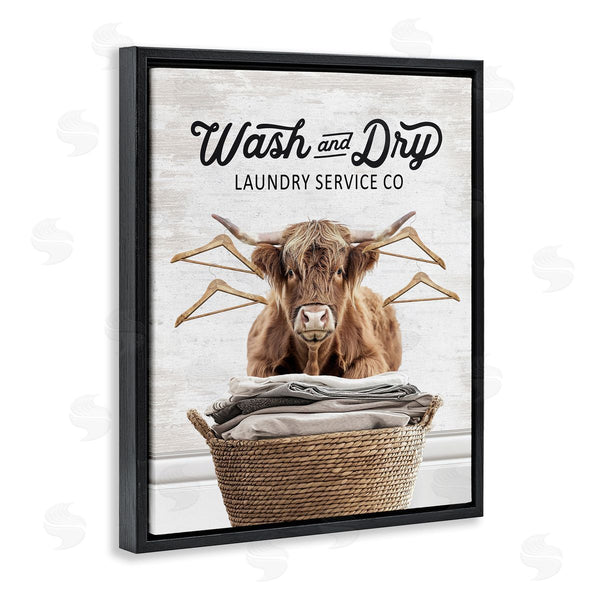 Stupell Industries Lettered And Lined | Wash & Dry Classic Cattle
