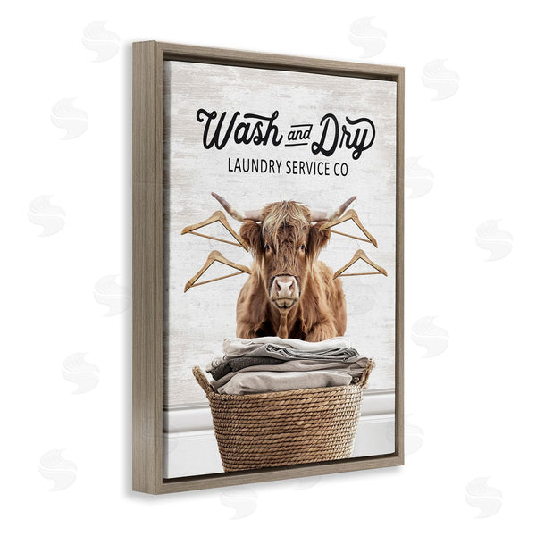 Stupell Industries Lettered And Lined | Wash & Dry Classic Cattle