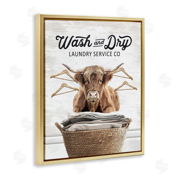 Stupell Industries Lettered And Lined | Wash & Dry Classic Cattle