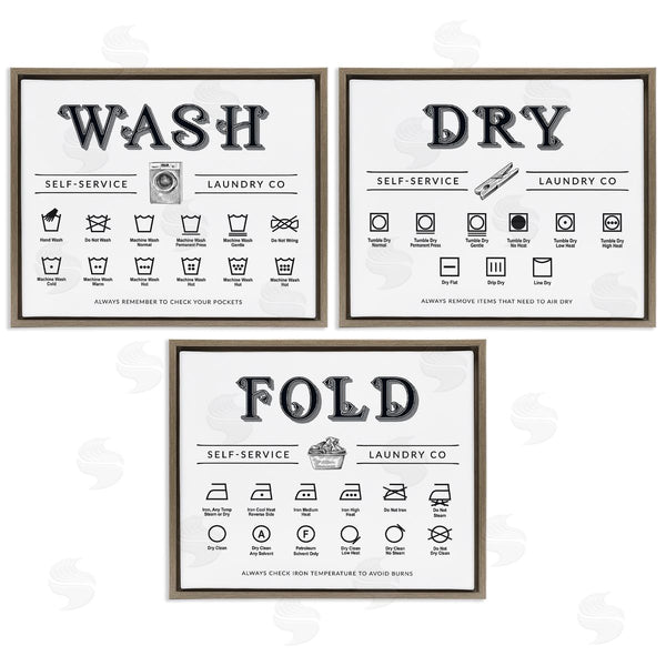 Stupell Industries Lettered And Lined | Wash Dry Fold Practical Charts