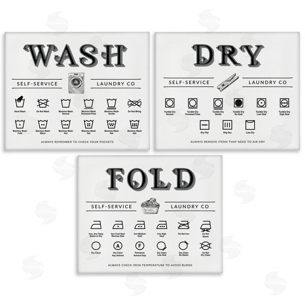 stupell industries Lettered and Lined | Wash Dry Fold Practical Charts