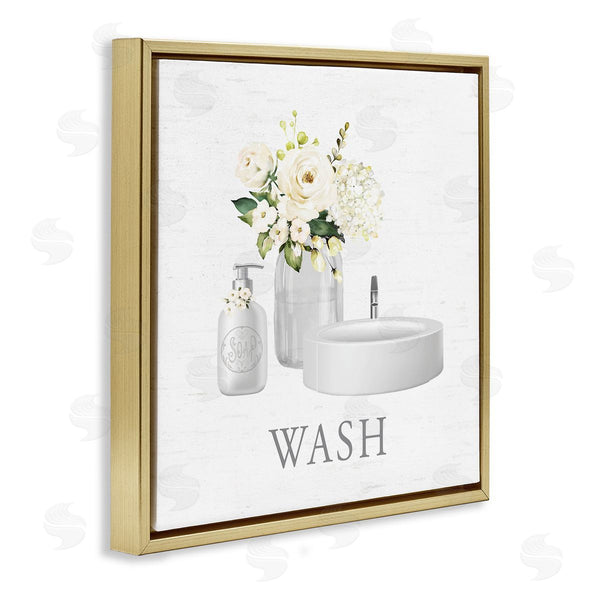 Stupell Industries Lettered And Lined | Wash Hands Bathroom Hygiene