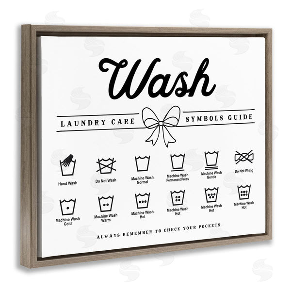 Stupell Industries Lettered And Lined | Wash Laundry Care Bow Accent