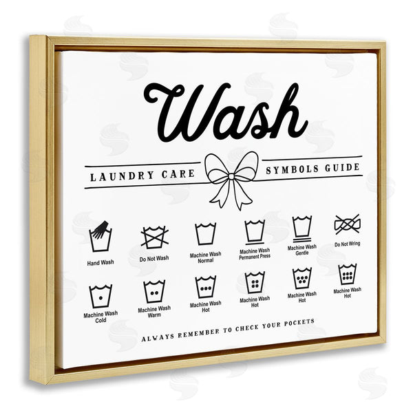 Stupell Industries Lettered And Lined | Wash Laundry Care Bow Accent