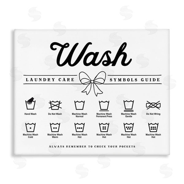 stupell industries Lettered and Lined | Wash Laundry Care Bow Accent