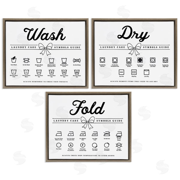 Stupell Industries Lettered And Lined | Wash Laundry Symbols Bow Accent
