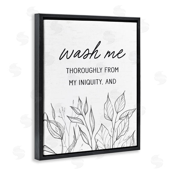 Stupell Industries Lettered And Lined | Wash Me Thoroughly Scripture Wall Art