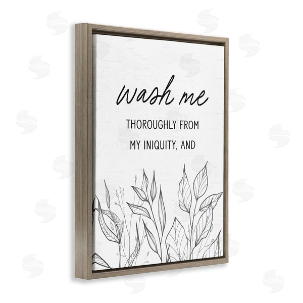 Stupell Industries Lettered And Lined | Wash Me Thoroughly Scripture Wall Art