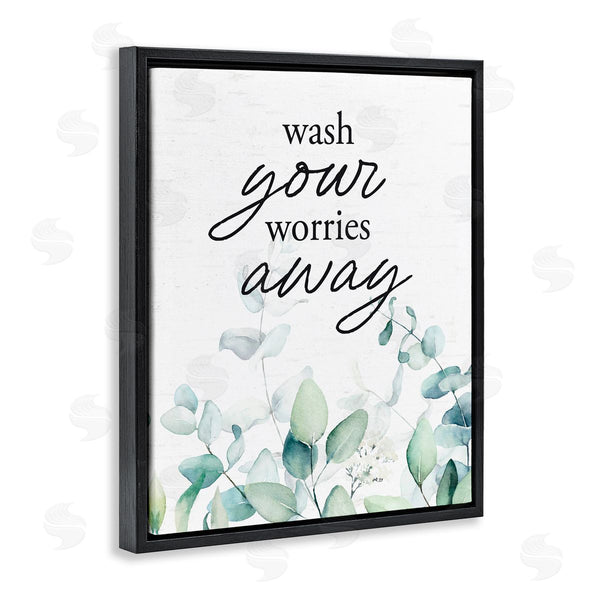 Stupell Industries Lettered And Lined | Wash Worries Away Herb Leaves Wall Art