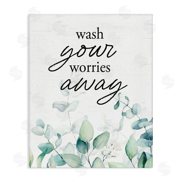 stupell industries Lettered and Lined | Wash Worries Away Herb Leaves Wall Art