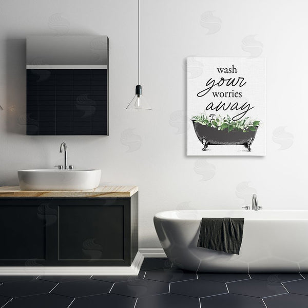 Stupell Industries Lettered And Lined | Wash Worries Away Herbs Wall Art